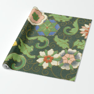 Antiek Chinees Cloisonné-patroon: Jade Groen Cadeaupapier