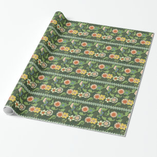 Antiek Chinees Cloisonné-patroon: Jade Groen Cadeaupapier