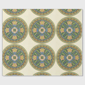 Antiek Chinees Cloisonné-patroon: Jade Groen Cadeaupapier (Vlak)