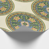 Antiek Chinees Cloisonné-patroon: Jade Groen Cadeaupapier (Hoek)