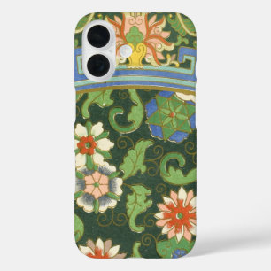 Antiek Chinees Cloisonné-patroon: Jade Groen iPhone 16 Hoesje
