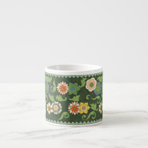 Antiek Chinees Cloisonné-patroon: Jade Groen Espresso Kop