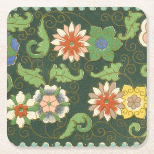 Antiek Chinees Cloisonné-patroon: Jade Groen Kartonnen Onderzetters