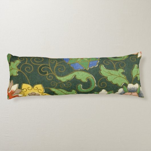 Antiek Chinees Cloisonné-patroon: Jade Groen Lichaamskussen (Achterkant)