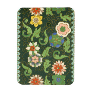 Antiek Chinees Cloisonné-patroon: Jade Groen Magneet