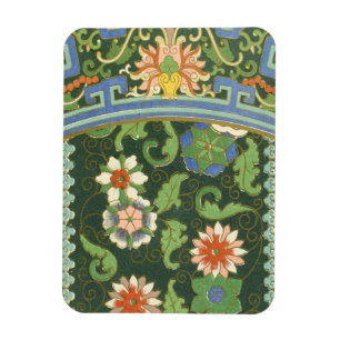 Antiek Chinees Cloisonné-patroon: Jade Groen Magneet