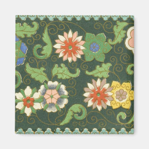 Antiek Chinees Cloisonné-patroon: Jade Groen Magneet