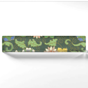 Antiek Chinees Cloisonné-patroon: Jade Groen Naambordje