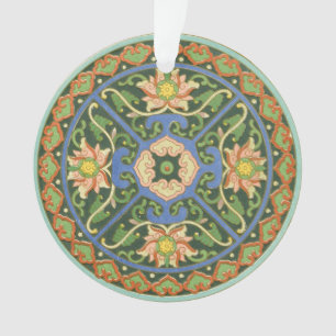 Antiek Chinees Cloisonné-patroon: Jade Groen Ornament