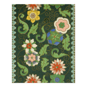 Antiek Chinees Cloisonné-patroon: Jade Groen Perfect Poster