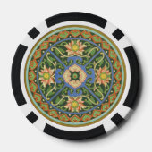 Antiek Chinees Cloisonné-patroon: Jade Groen Poker Chips (Achterkant)