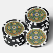 Antiek Chinees Cloisonné-patroon: Jade Groen Poker Chips (Opstapeling)
