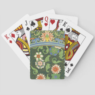 Antiek Chinees Cloisonné-patroon: Jade Groen Pokerkaarten