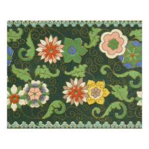 Antiek Chinees Cloisonné-patroon: Jade Groen Poster