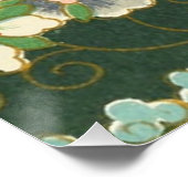 Antiek Chinees Cloisonné-patroon: Jade Groen Poster (Hoek)