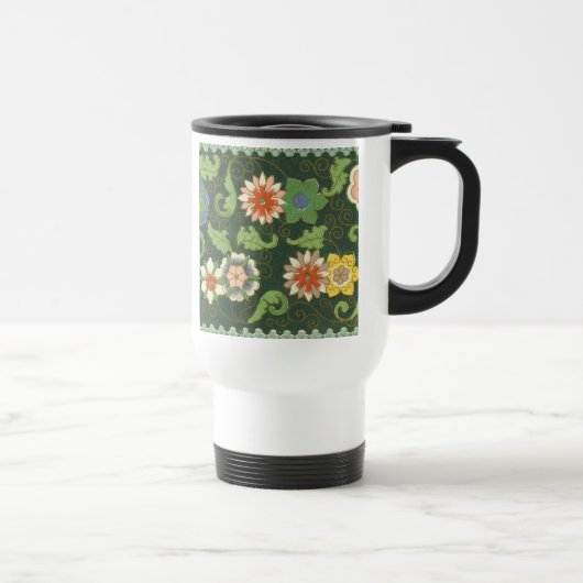 Antiek Chinees Cloisonné-patroon: Jade Groen Reisbeker (Rechts)