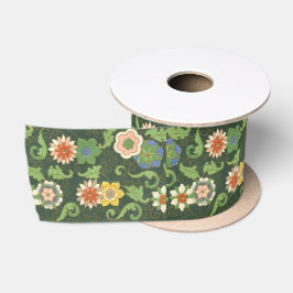 Antiek Chinees Cloisonné-patroon: Jade Groen Satijnen Lint