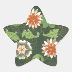 Antiek Chinees Cloisonné-patroon: Jade Groen Ster Sticker