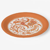 Antiek Chinees Jacojaboon Floral - Mandarijns Oran Papieren Bordje (Gekanteld)