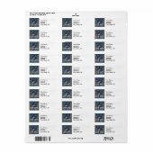 Antiek Chinees Kraanpatroon: Imperiaal Blauw Etiket (Full Sheet)