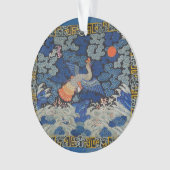 Antiek Chinees Kraanpatroon: Imperiaal Blauw Ornament (voorkant)
