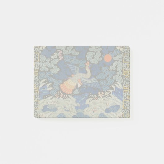 Antiek Chinees Kraanpatroon: Imperiaal Blauw Post-it® Notes (Voorkant)