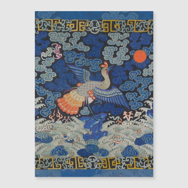 Antiek Chinees Kraanpatroon: Keizerblauw (Voorkant)