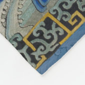 Antiek Chinees Kraanpatroon: Keizerblauw Fleece Deken (Hoek)