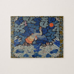 Antiek Chinees Kraanpatroon: Keizerblauw Legpuzzel