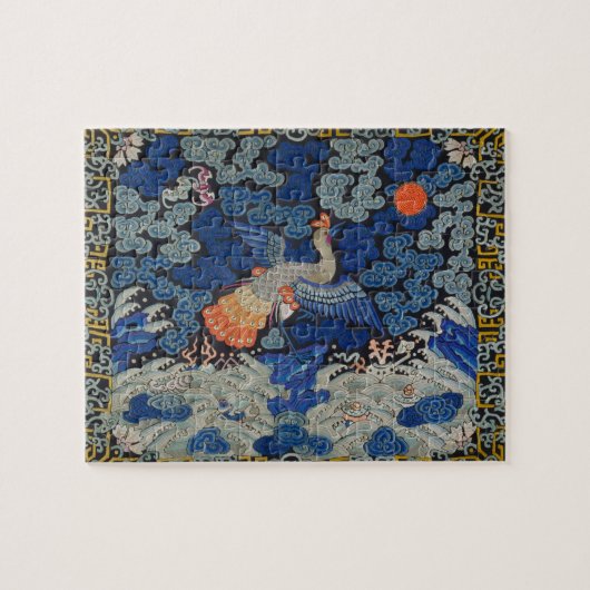 Antiek Chinees Kraanpatroon: Keizerblauw Legpuzzel (Horizontaal)
