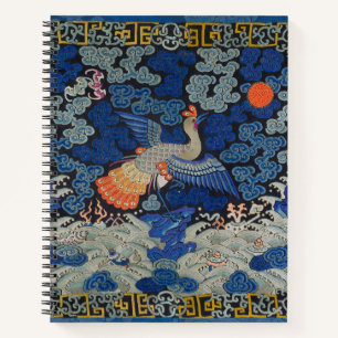 Antiek Chinees Kraanpatroon: Keizerblauw Notitieboek