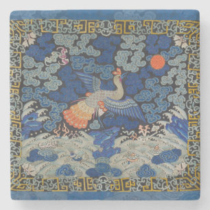 Antiek Chinees Kraanpatroon: Keizerblauw Stenen Onderzetter