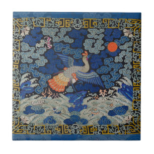 Antiek Chinees Kraanpatroon: Keizerblauw Tegeltje
