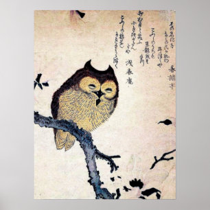 Antiek Chinees Owl Print Poster