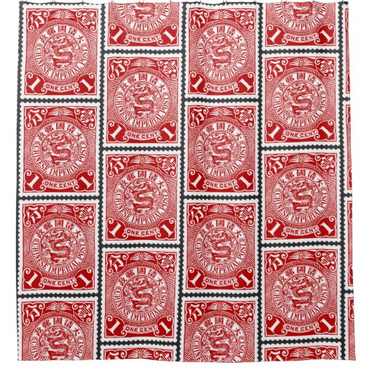 Antiek Chinees Paginastempel Design Dragon Briefka Douchegordijn (Voorkant)