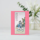 Antiek Chinees schilderen van drie dames Briefkaart (Staand voorkant)