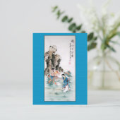 Antiek Chinees schilderen van twee dames Briefkaart (Staand voorkant)