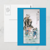 Antiek Chinees schilderen van twee dames Briefkaart (Voorkant / Achterkant)