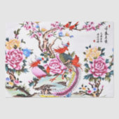 Antiek Chinese Bloemvogels Chinoiserie Decoupage Tissuepapier (Voorkant)