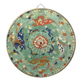 Antiek Chinese cirkel blauw groen Dartbord (Voorkant)