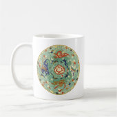 Antiek Chinese cirkel blauw groen Koffiemok (Links)