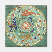 Antiek Chinese cirkel blauw groen Magneet (Voorkant)