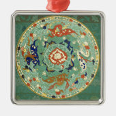 Antiek Chinese cirkel blauw groen Metalen Ornament (Voorkant)