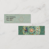 Antiek Chinese cirkel blauw groen Mini Visitekaartje (Voorkant / Achterkant)