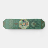 Antiek Chinese cirkel blauw groen Persoonlijk Skateboard (Horizontaal)