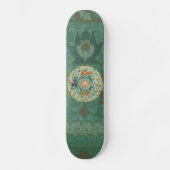 Antiek Chinese cirkel blauw groen Persoonlijk Skateboard (Voorkant)