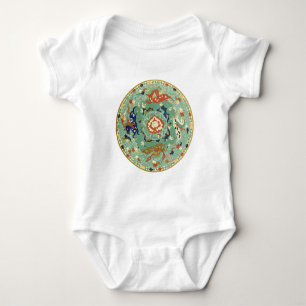 Antiek Chinese cirkel blauw groen Romper