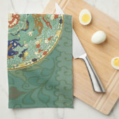 Antiek Chinese cirkel blauw groen Theedoek (Quarter Fold)