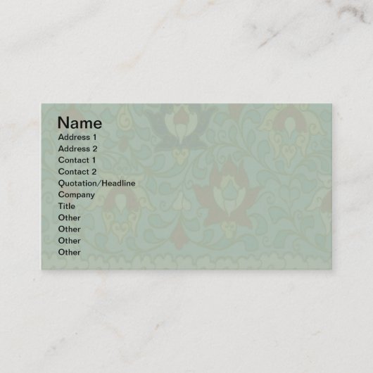 Antiek Chinese cirkel blauw groen Visitekaartje (Voorkant)