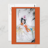 Antiek Chinese Dame met een ventilator in het Oran Briefkaart (Voorkant / Achterkant)